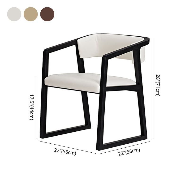 Home Wood Traditional Dining Chair Open Back Dining Side Chair with Arm