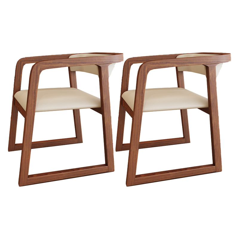 Chaises de salle à manger avec bras de style moderne, fauteuils rembourrés à dossier ouvert avec pieds en bois