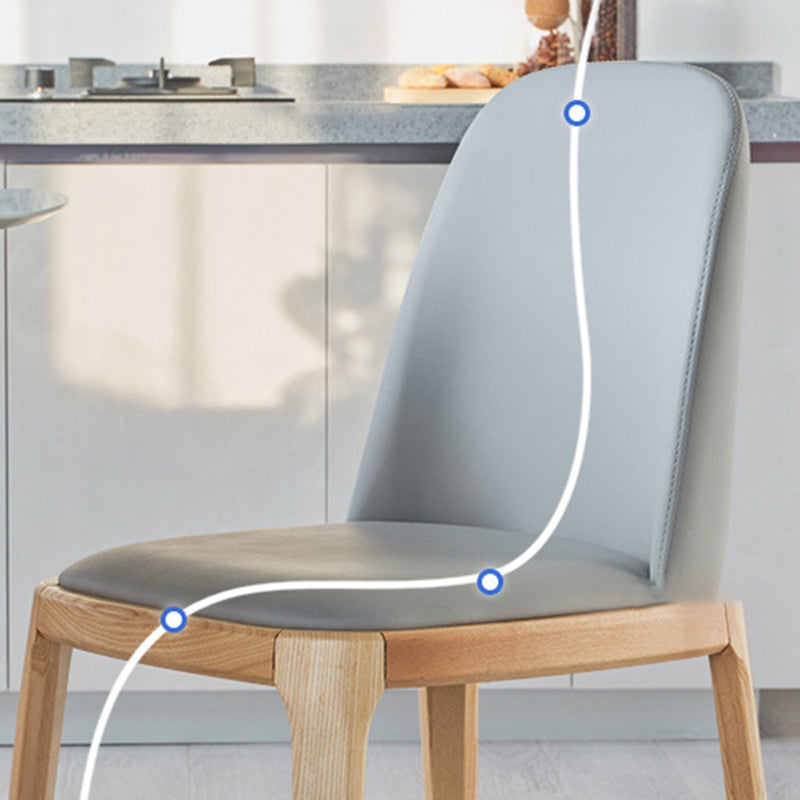 Silla de comedor de madera moderna, sillas de comedor tapizadas sin brazos para uso doméstico