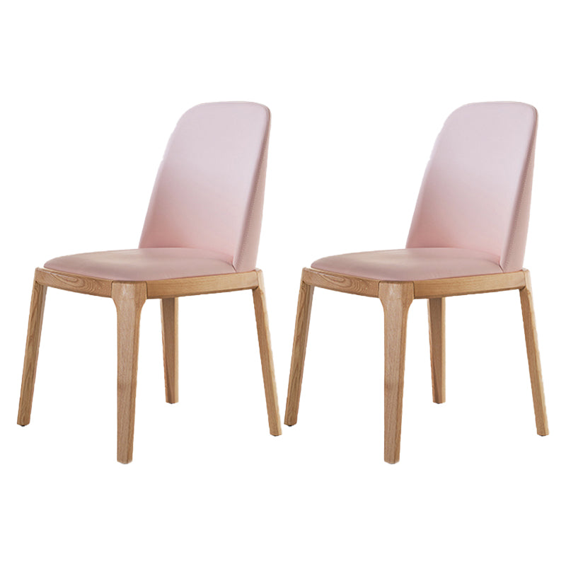 Silla de comedor de madera moderna, sillas de comedor tapizadas sin brazos para uso doméstico