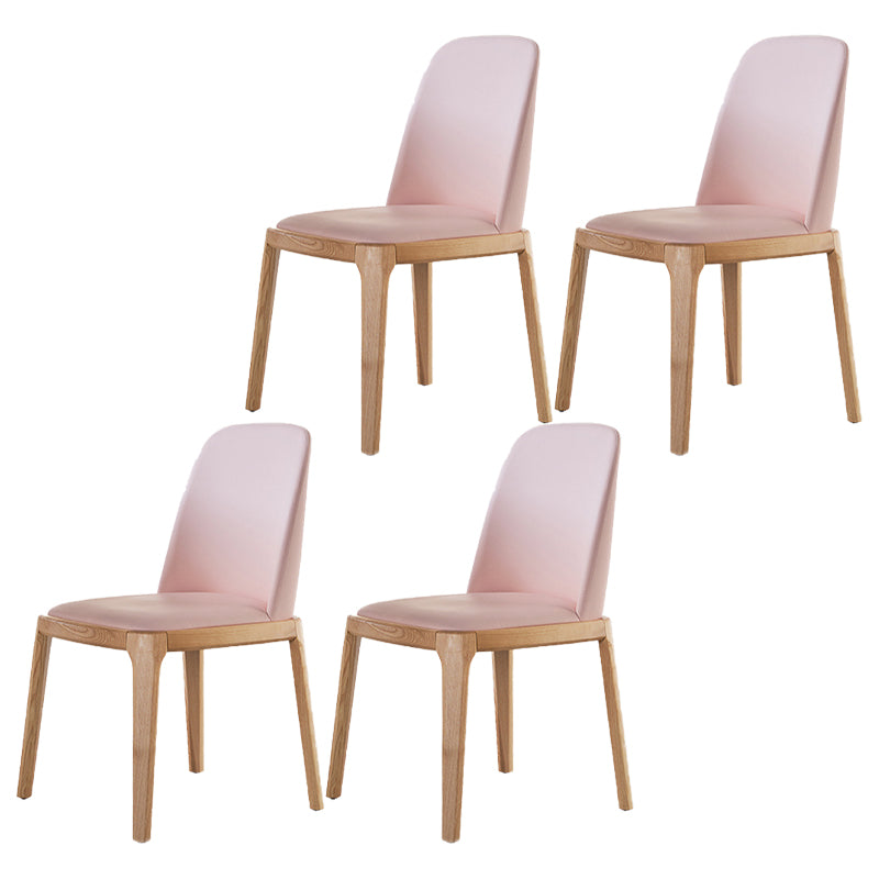 Silla de comedor de madera moderna, sillas de comedor tapizadas sin brazos para uso doméstico