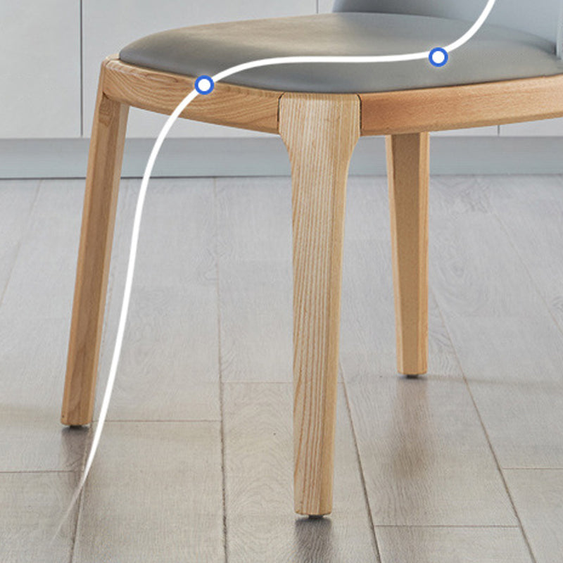 Silla de comedor de madera moderna, sillas de comedor tapizadas sin brazos para uso doméstico