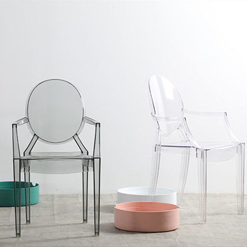 Silla de comedor de plástico de estilo nórdico, sillón de comedor apilable para uso en restaurantes
