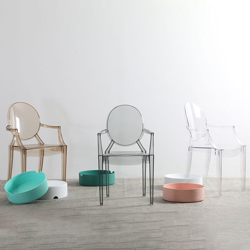 Silla de comedor de plástico de estilo nórdico, sillón de comedor apilable para uso en restaurantes