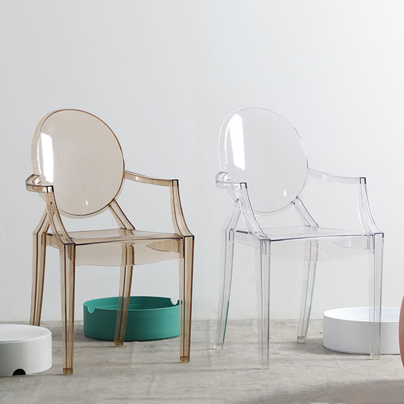 Silla de comedor de plástico de estilo nórdico, sillón de comedor apilable para uso en restaurantes