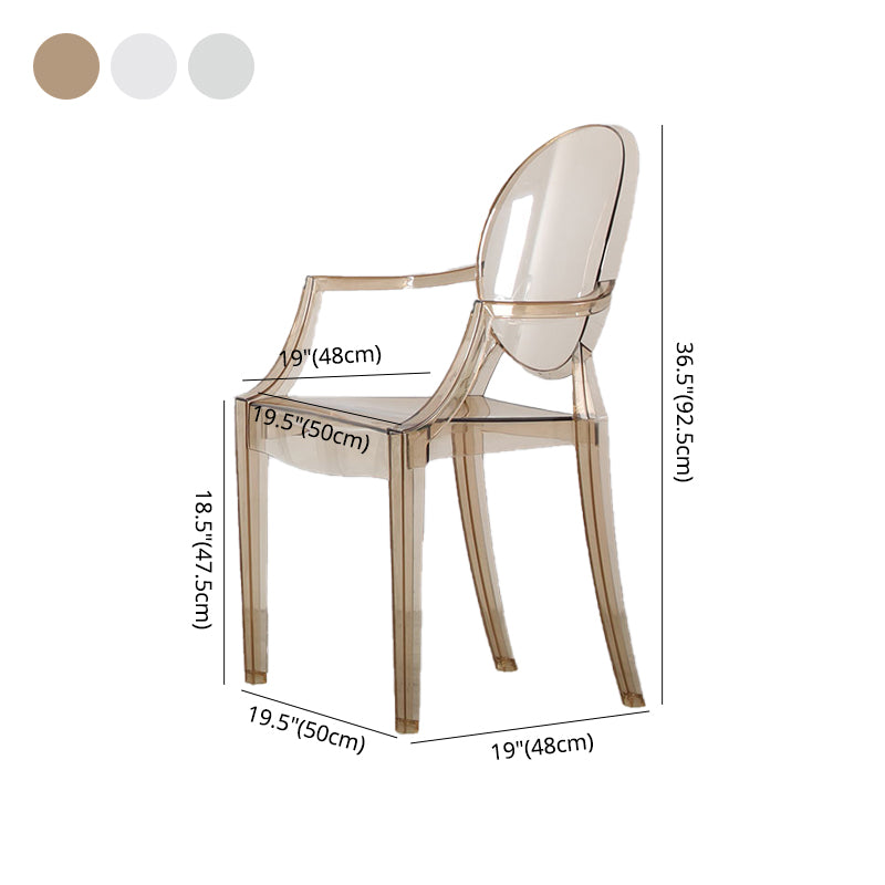 Silla de comedor de plástico de estilo nórdico, sillón de comedor apilable para uso en restaurantes