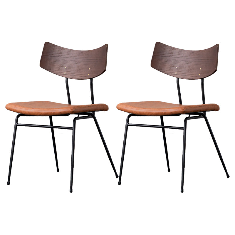 Sillas de comedor estilo moderno Silla auxiliar de cocina sin brazos con patas de metal