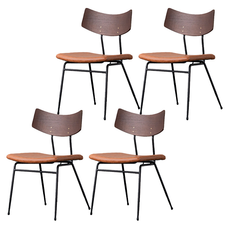 Sillas de comedor estilo moderno Silla auxiliar de cocina sin brazos con patas de metal