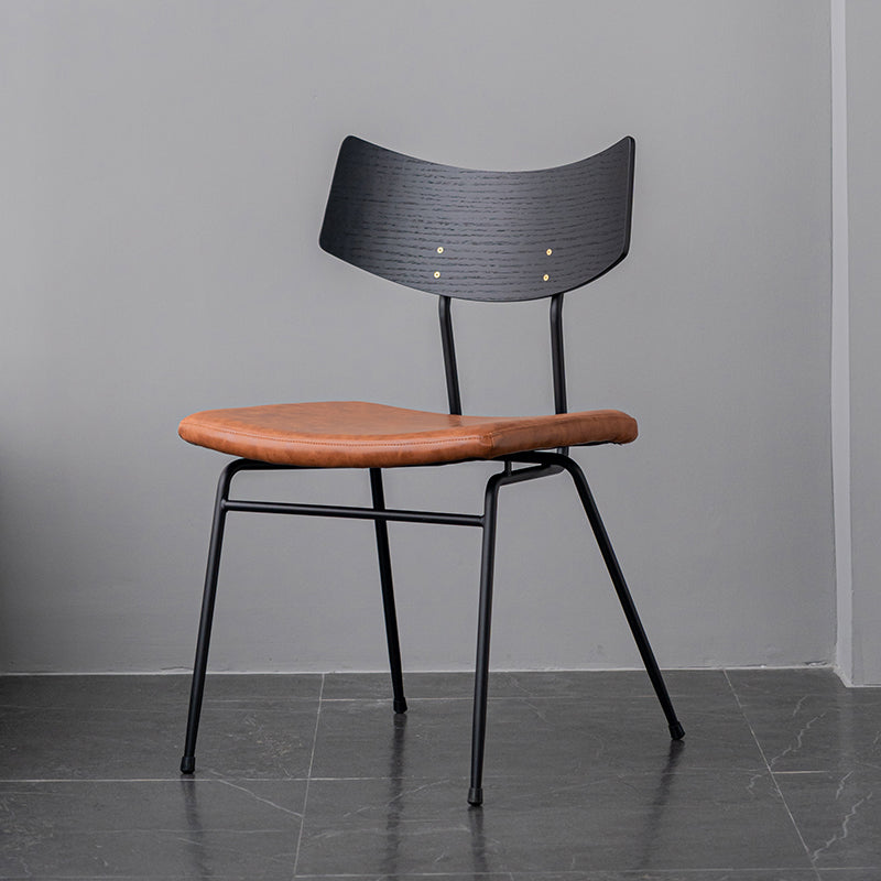 Chaises de salle à manger de style contemporain Chaise d'appoint de cuisine sans accoudoirs avec pieds en métal