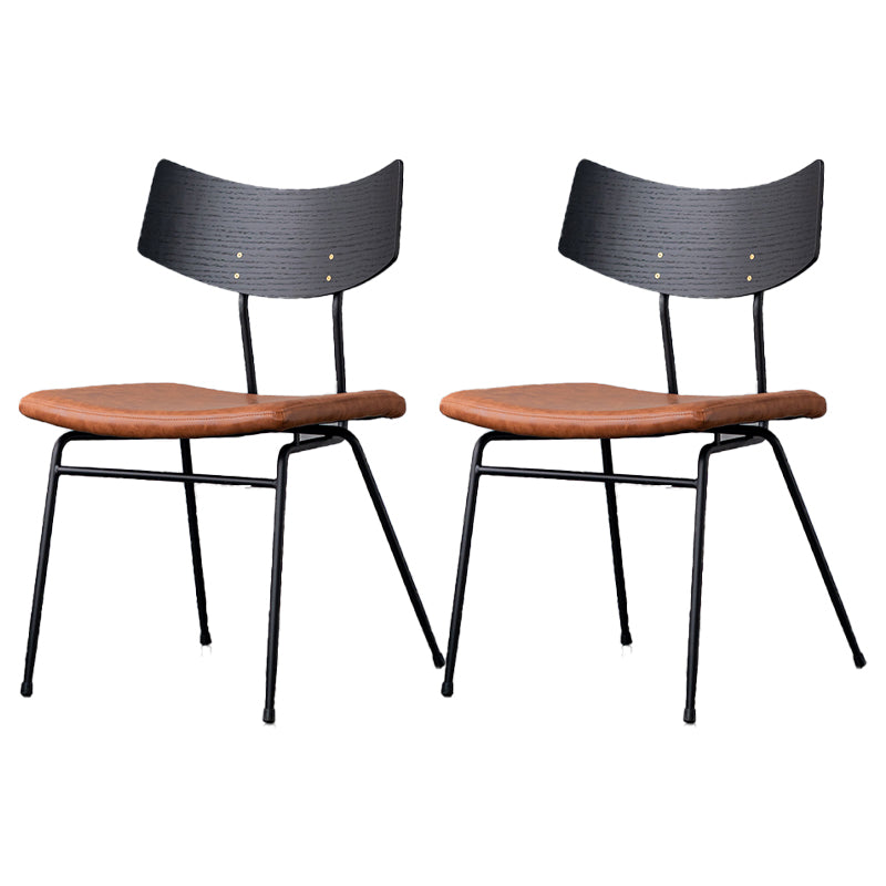 Sillas de comedor estilo moderno Silla auxiliar de cocina sin brazos con patas de metal