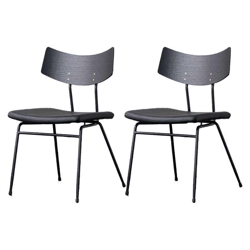 Sillas de comedor estilo moderno Silla auxiliar de cocina sin brazos con patas de metal