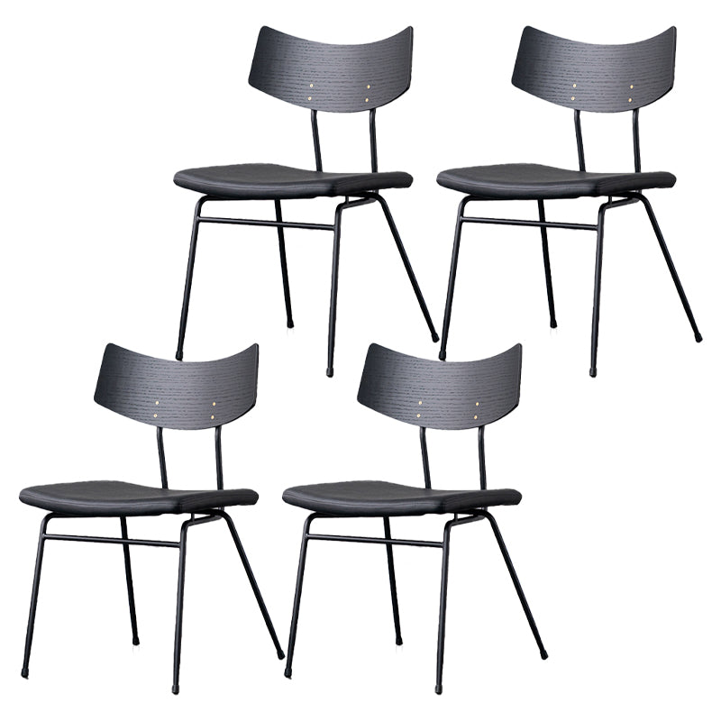 Sillas de comedor estilo moderno Silla auxiliar de cocina sin brazos con patas de metal