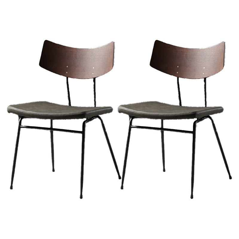 Sillas de comedor estilo moderno Silla auxiliar de cocina sin brazos con patas de metal