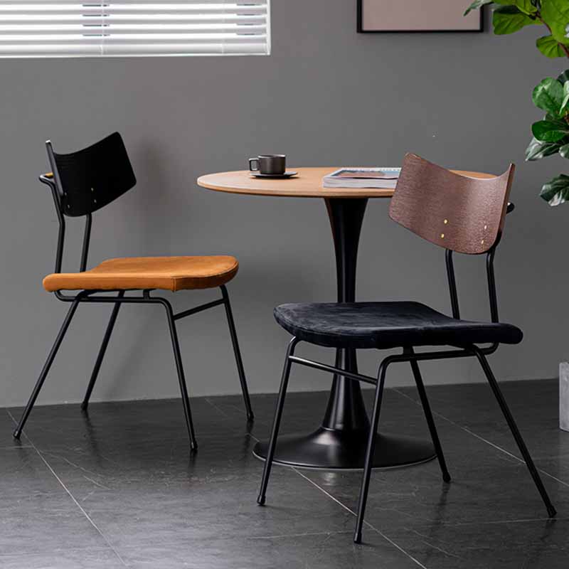 Sillas de comedor estilo moderno Silla auxiliar de cocina sin brazos con patas de metal