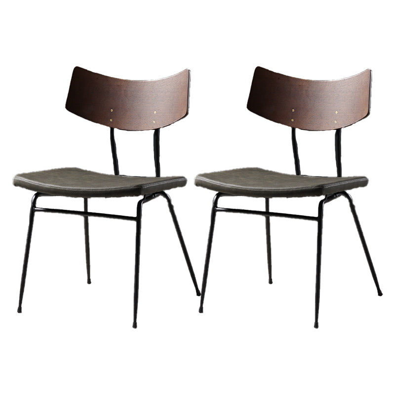 Sillas de comedor estilo moderno Silla auxiliar de cocina sin brazos con patas de metal