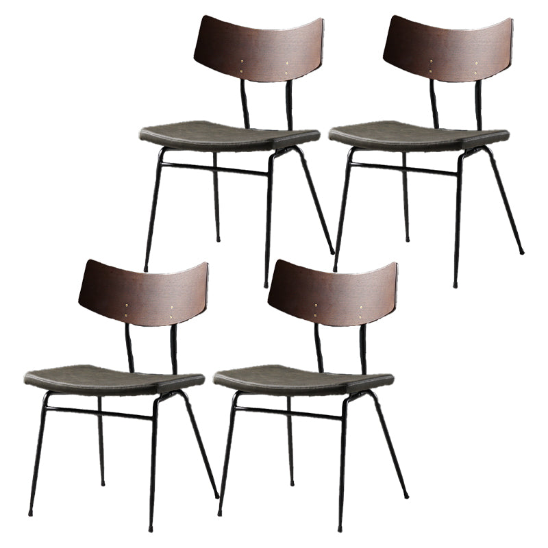 Sillas de comedor estilo moderno Silla auxiliar de cocina sin brazos con patas de metal