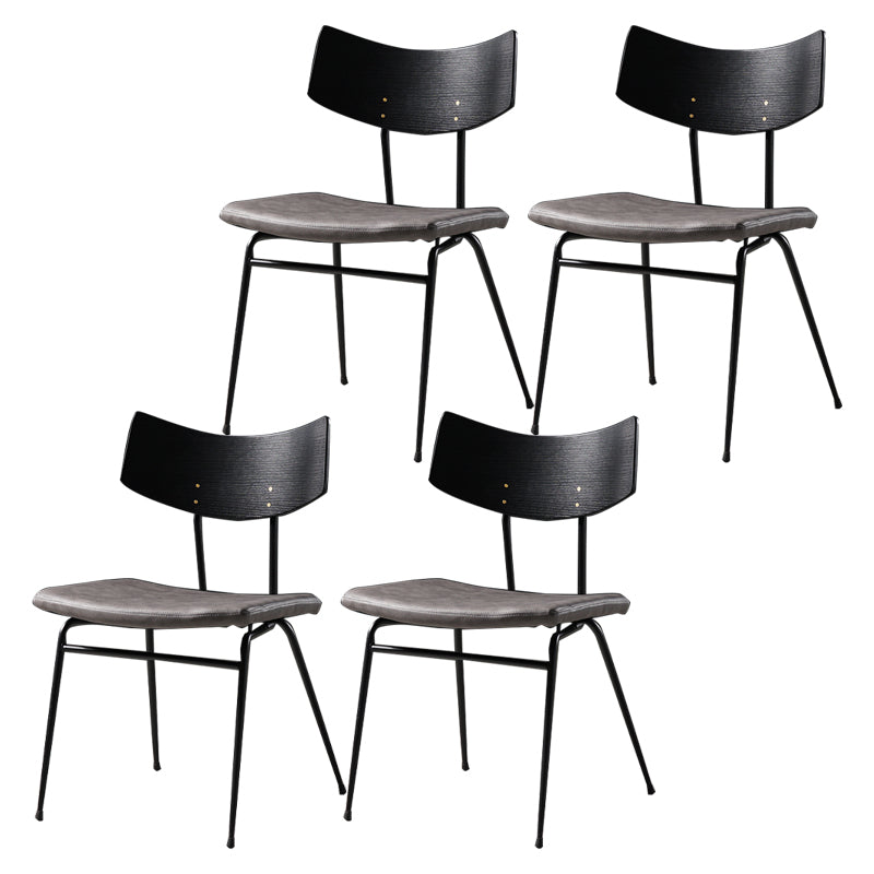 Sillas de comedor estilo moderno Silla auxiliar de cocina sin brazos con patas de metal