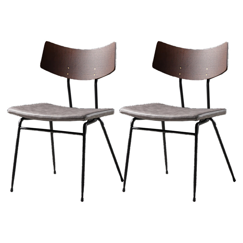 Sillas de comedor estilo moderno Silla auxiliar de cocina sin brazos con patas de metal