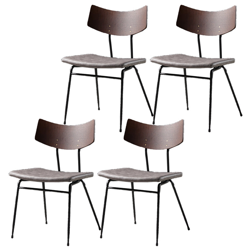 Sillas de comedor estilo moderno Silla auxiliar de cocina sin brazos con patas de metal