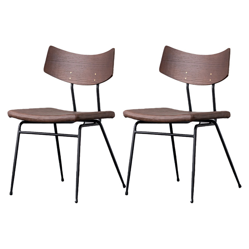 Sillas de comedor estilo moderno Silla auxiliar de cocina sin brazos con patas de metal