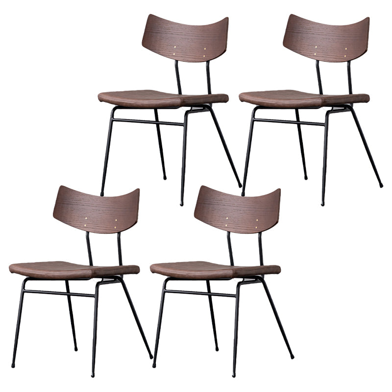Sillas de comedor estilo moderno Silla auxiliar de cocina sin brazos con patas de metal