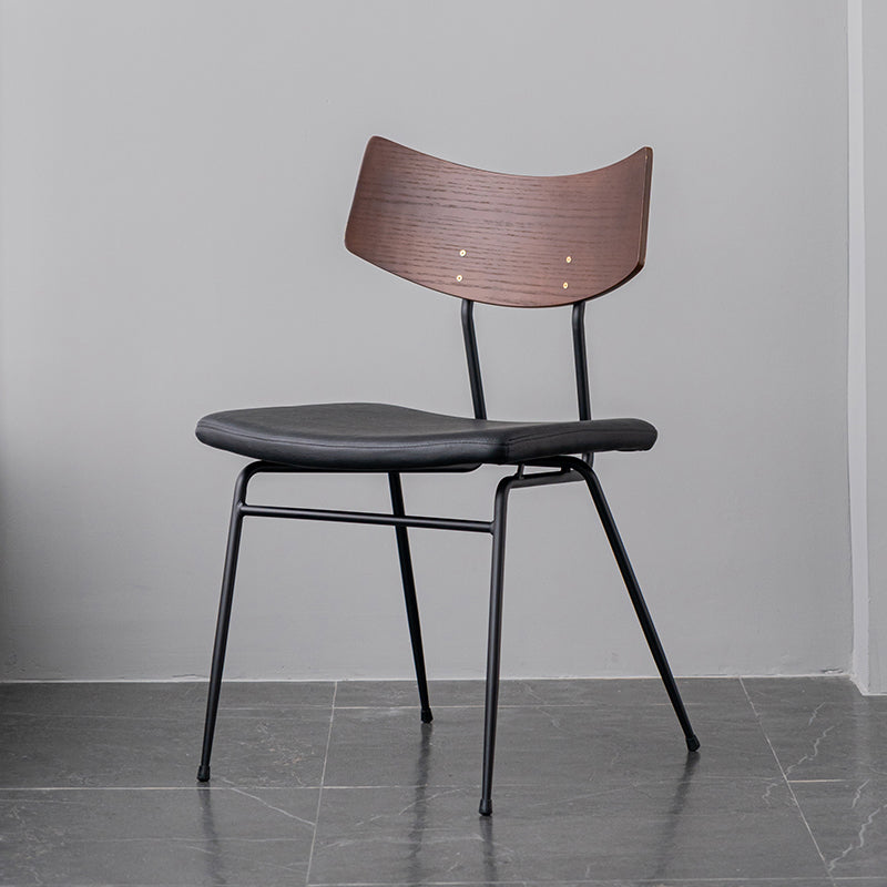 Chaises de salle à manger de style contemporain Chaise d'appoint de cuisine sans accoudoirs avec pieds en métal