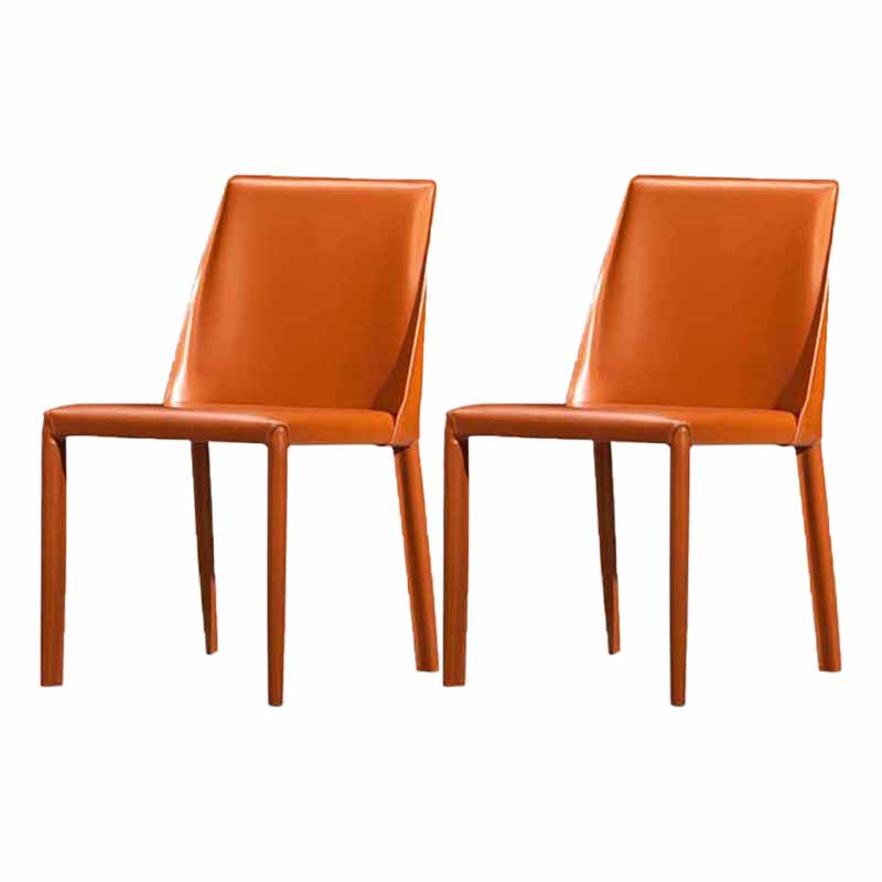 Chaise de salle à manger en cuir de selle de chaise latérale arrière solide de restaurant de style de concepteur