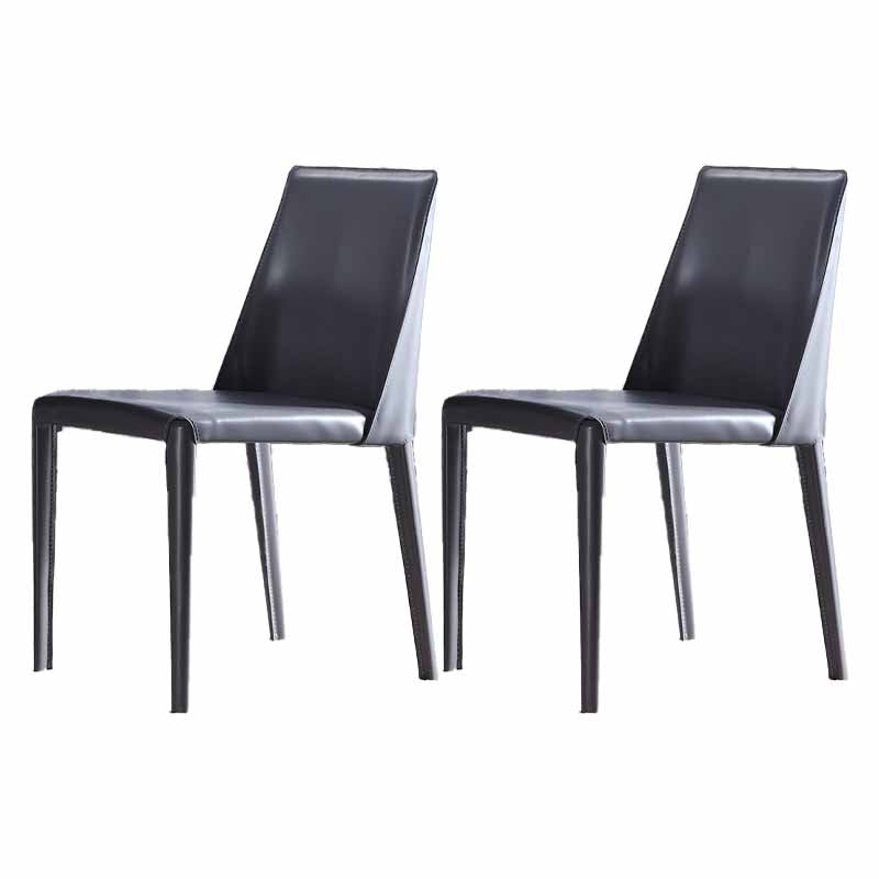 Chaise de salle à manger en cuir de selle de chaise latérale arrière solide de restaurant de style de concepteur