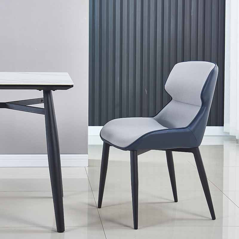 Silla de comedor de metal industrial Sillón de comedor de cuero sintético para uso en restaurantes