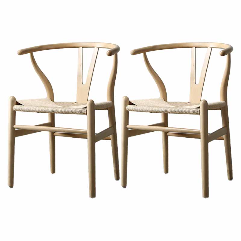 Chaise de salle à manger en bois massif naturel de chaise de bras de Wishbone de restaurant contemporain