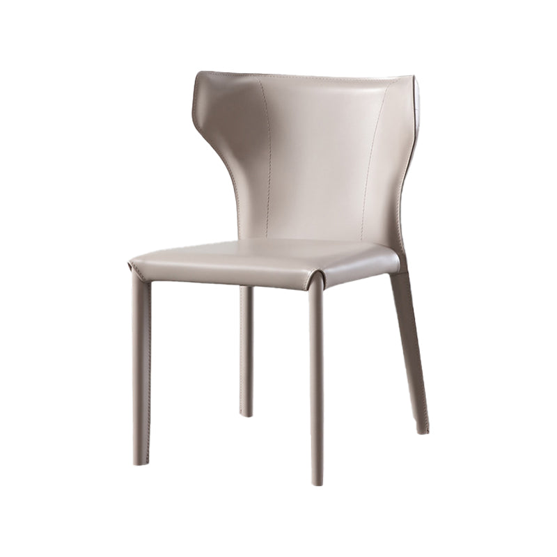 Silla lateral con respaldo lateral para restaurante, estilo diseñador, silla de comedor de cuero