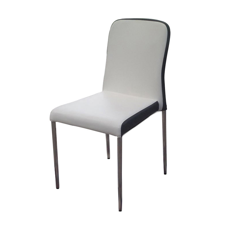 Sillas de comedor de estilo moderno, silla lateral sin brazos con patas de metal para cocina