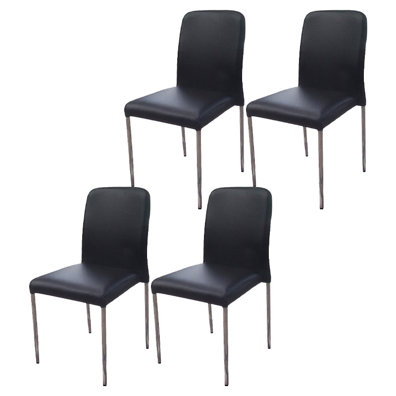 Sillas de comedor de estilo moderno, silla lateral sin brazos con patas de metal para cocina