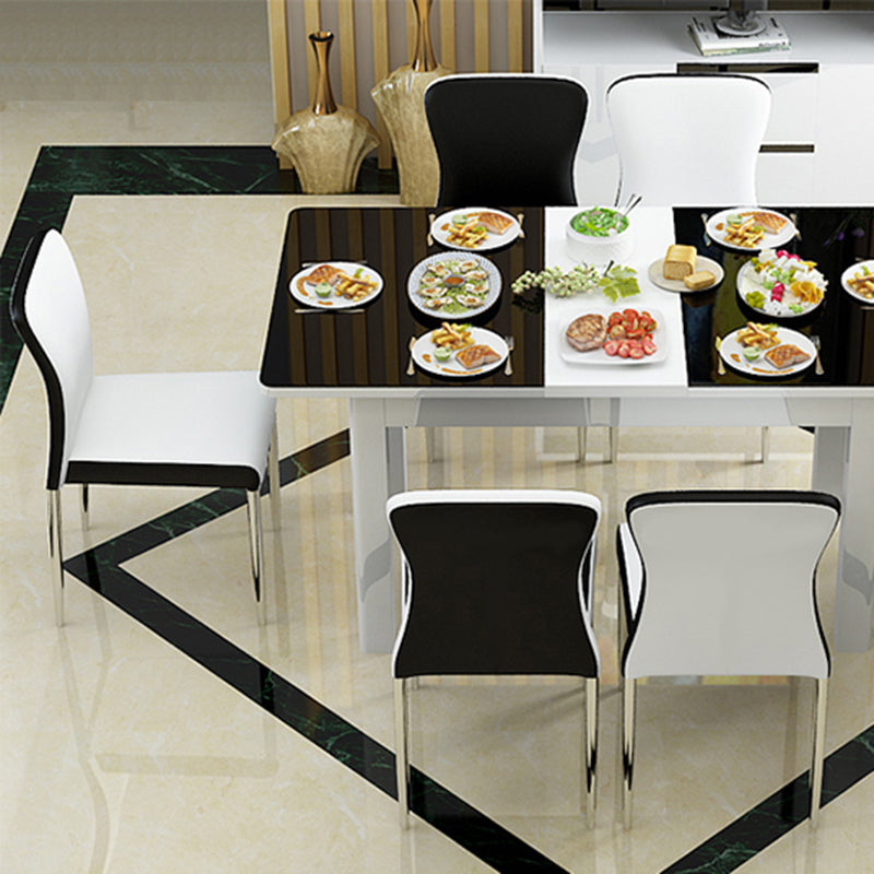 Sillas de comedor de estilo moderno, silla lateral sin brazos con patas de metal para cocina