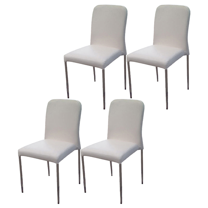Sillas de comedor de estilo moderno, silla lateral sin brazos con patas de metal para cocina