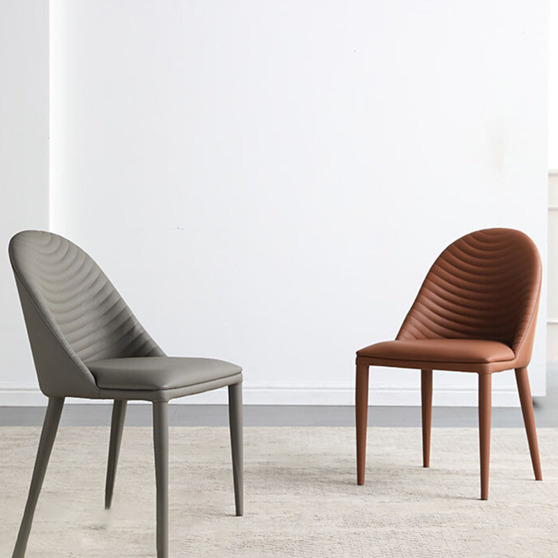 Sillas de comedor de estilo moderno, sillas laterales sin brazos de cocina con patas de metal