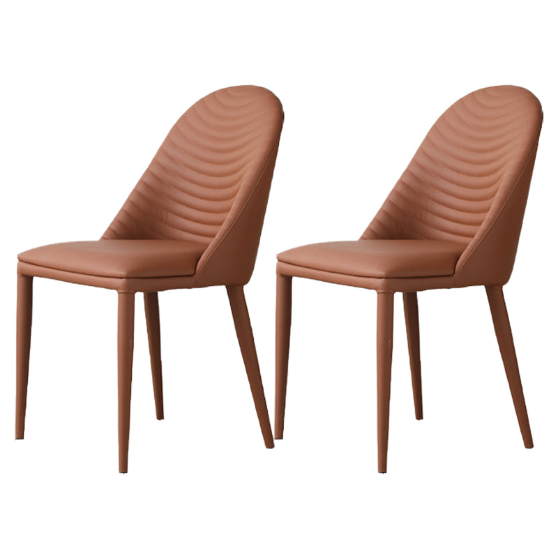 Sillas de comedor de estilo moderno, sillas laterales sin brazos de cocina con patas de metal