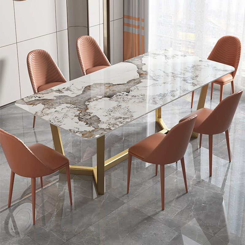 Sillas de comedor de estilo moderno, sillas laterales sin brazos de cocina con patas de metal
