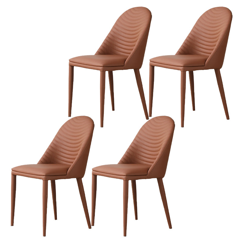 Sillas de comedor de estilo moderno, sillas laterales sin brazos de cocina con patas de metal