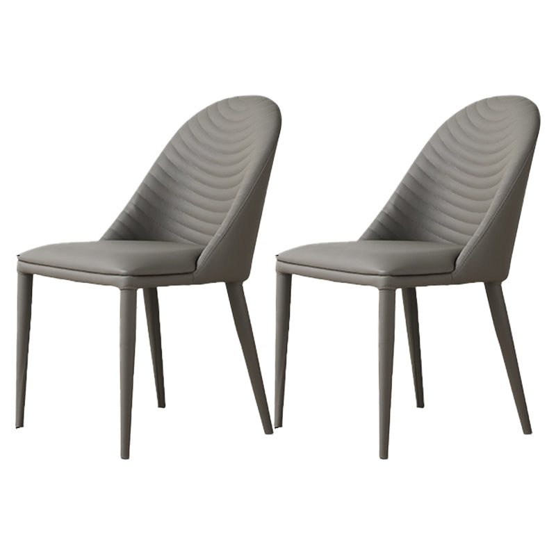 Sillas de comedor de estilo moderno, sillas laterales sin brazos de cocina con patas de metal