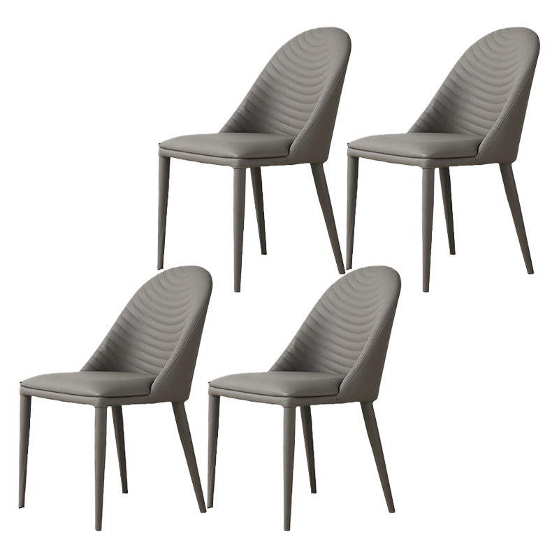 Sillas de comedor de estilo moderno, sillas laterales sin brazos de cocina con patas de metal