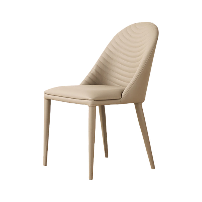 Chaises de salle à manger de style moderne, chaises latérales de cuisine sans accoudoirs avec pieds en métal