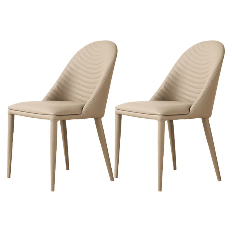 Sillas de comedor de estilo moderno, sillas laterales sin brazos de cocina con patas de metal