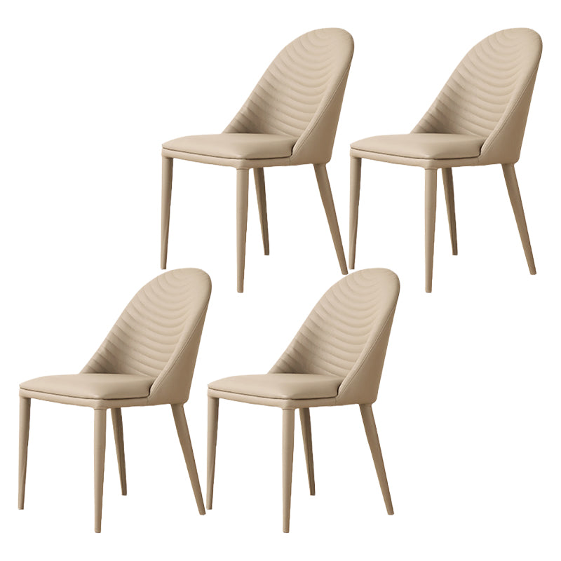 Sillas de comedor de estilo moderno, sillas laterales sin brazos de cocina con patas de metal