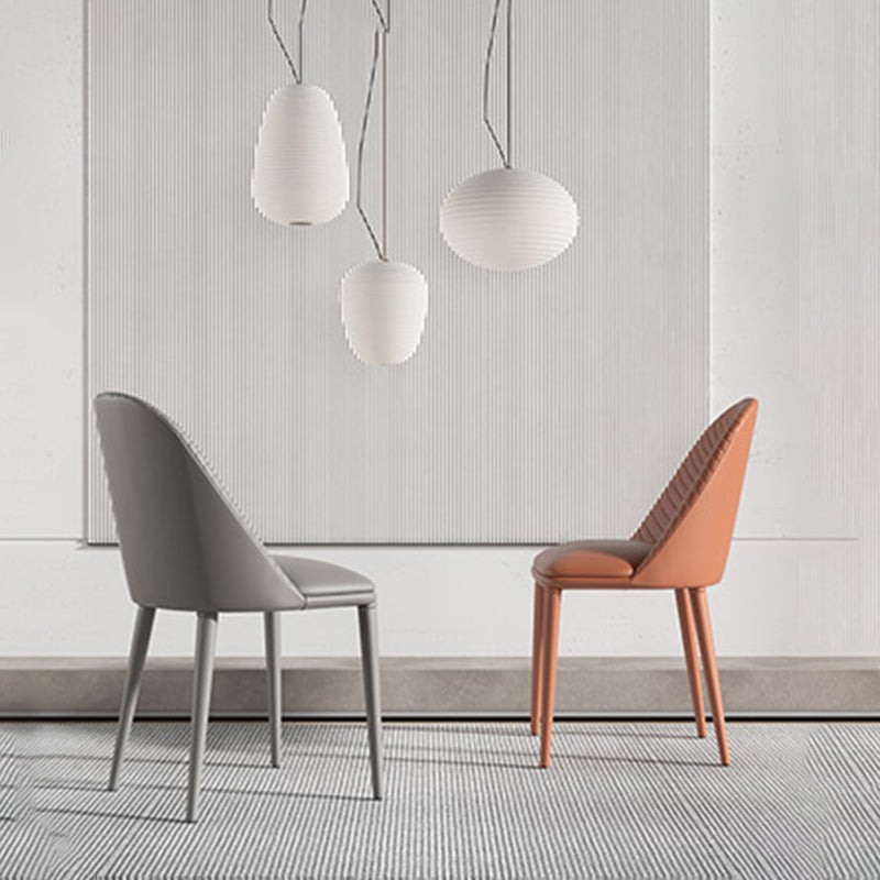 Sillas de comedor de estilo moderno, sillas laterales sin brazos de cocina con patas de metal