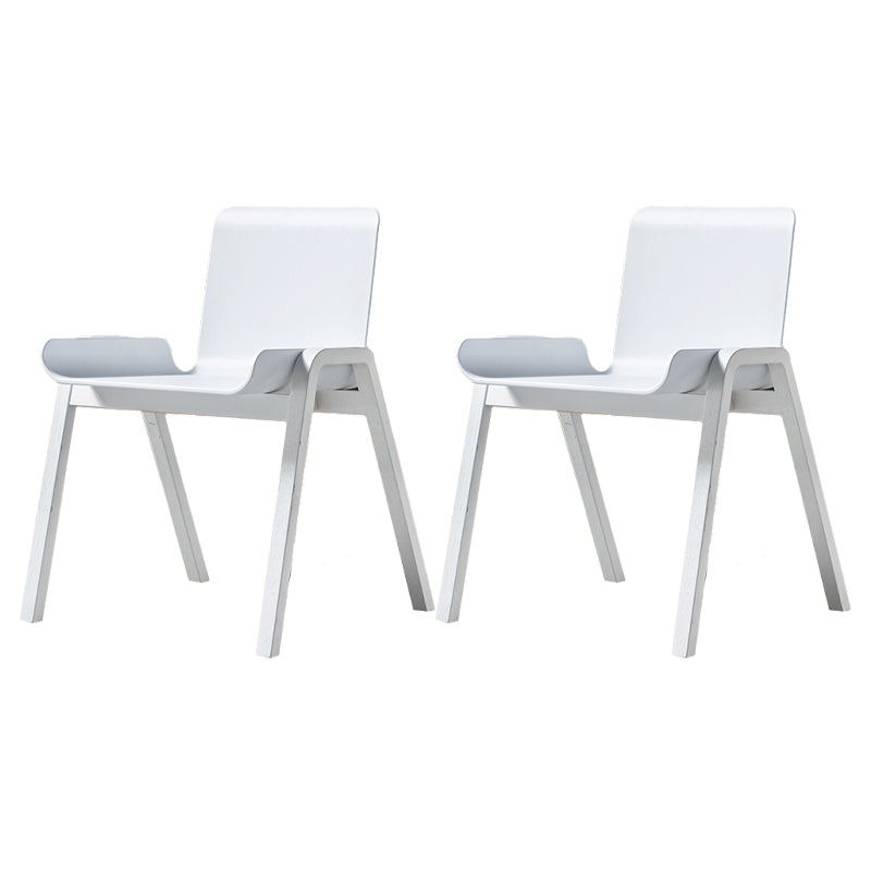 Chaise de salle à manger de style contemporain, chaise d'appoint de cuisine sans accoudoirs avec pieds en bois