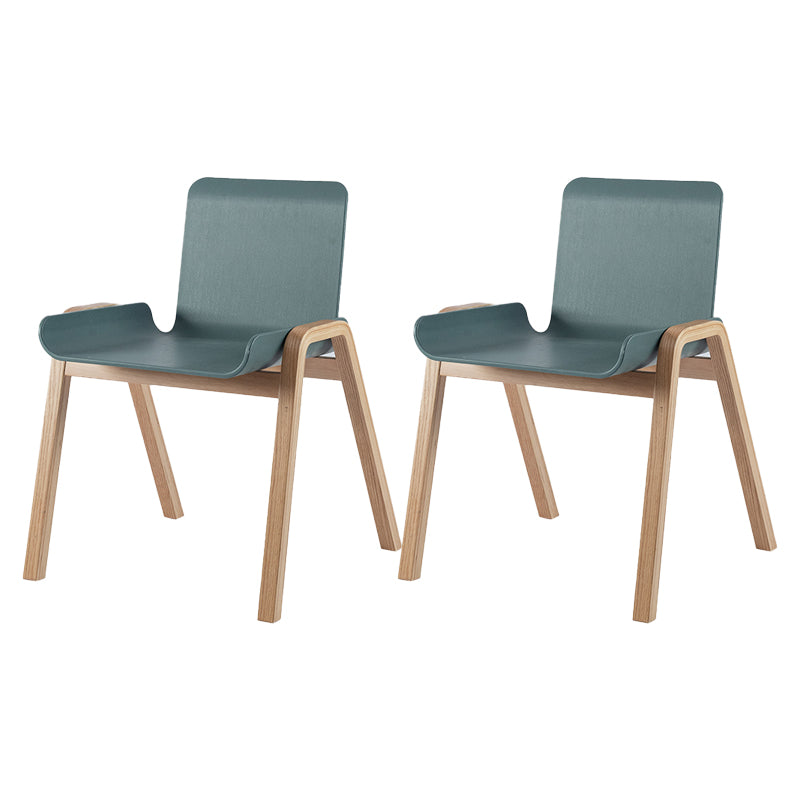Chaise de salle à manger de style contemporain, chaise d'appoint de cuisine sans accoudoirs avec pieds en bois