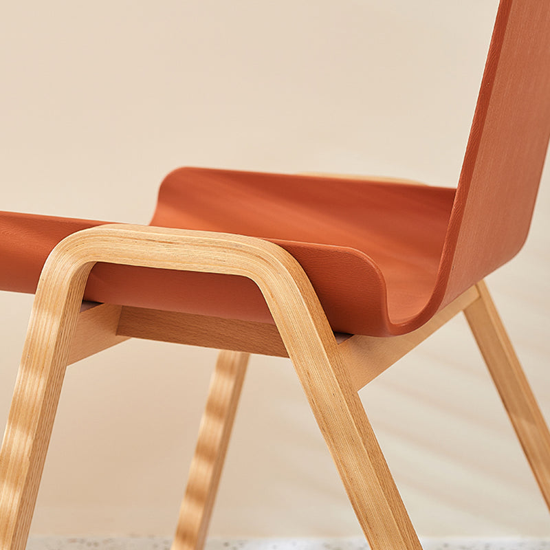 Silla de comedor de estilo moderno Silla auxiliar de cocina sin brazos con patas de madera