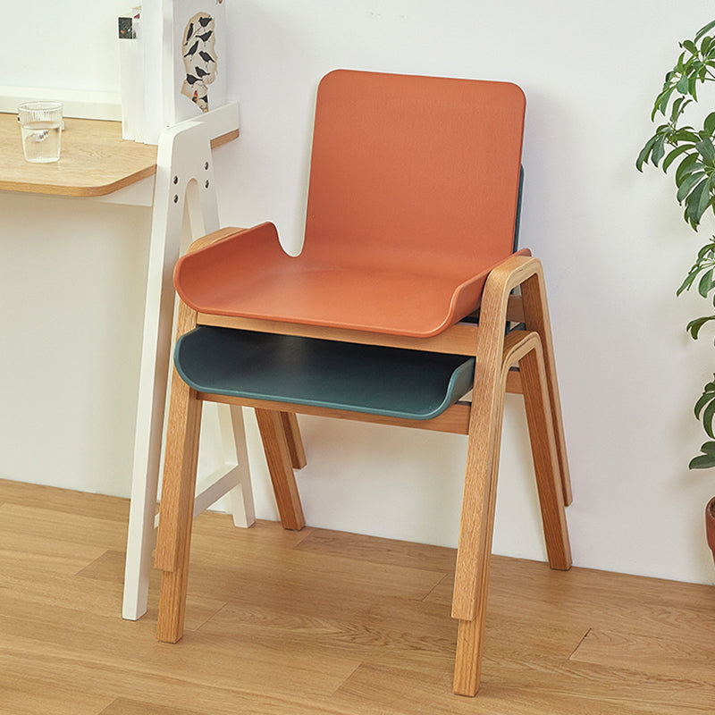 Silla de comedor de estilo moderno Silla auxiliar de cocina sin brazos con patas de madera