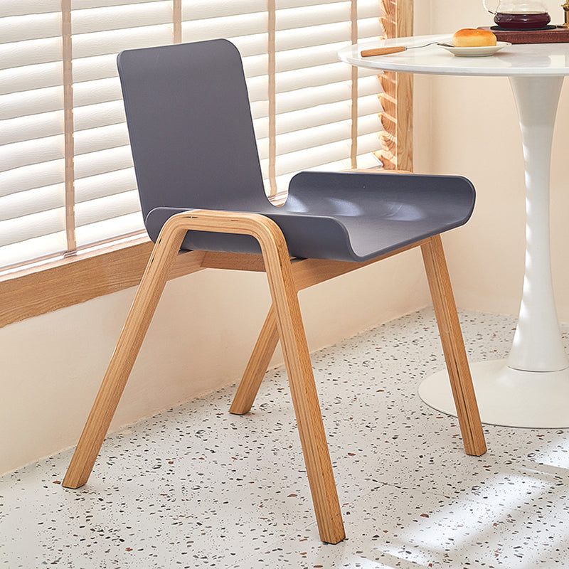 Silla de comedor de estilo moderno Silla auxiliar de cocina sin brazos con patas de madera